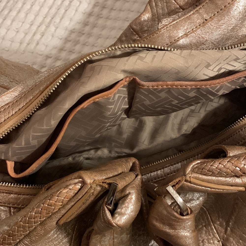 Cole Haan  Pleated Beige Metalic Hobo Bag - Picture 4 of 11